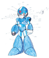 Concept art (front) from Mega Man X.